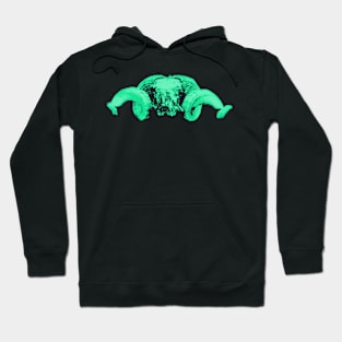 Ram Skull Green Hoodie